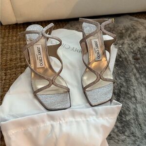 Jimmy Choo Metallic Strappy Heels